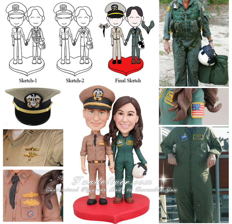pilot wedding cake toppers